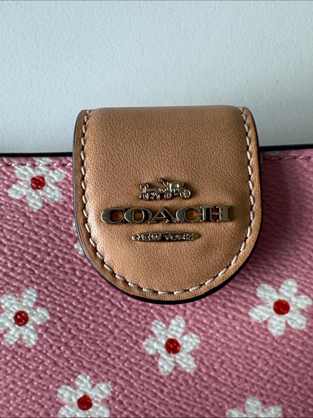 Coach Medium Corner Zip Wallet Pink - Floral Print NWT - Picture 2 of 6
